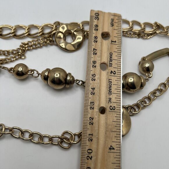 Lightweight Draped Gold Tone Metal Chain Link Clip 44”Belt - Picture 4 of 4